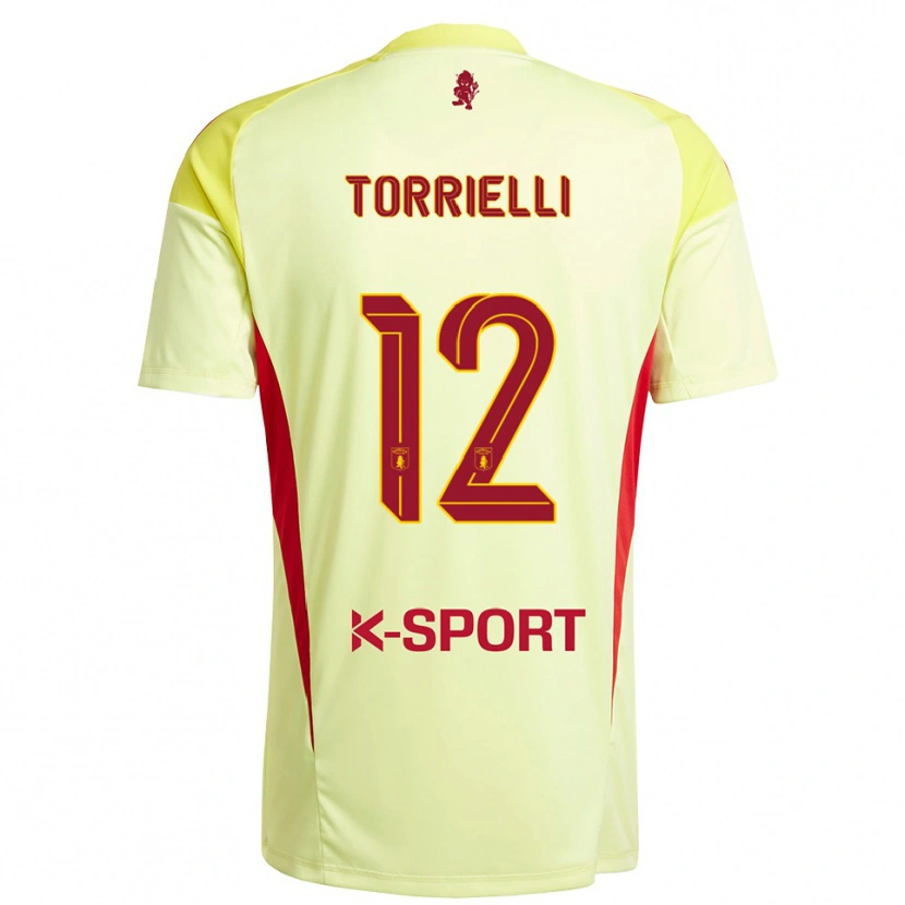 Danxen Børn Edoardo Torrielli #12 Lys Gul Rød Målmandstrøje 2025/26 Trøje T-shirt