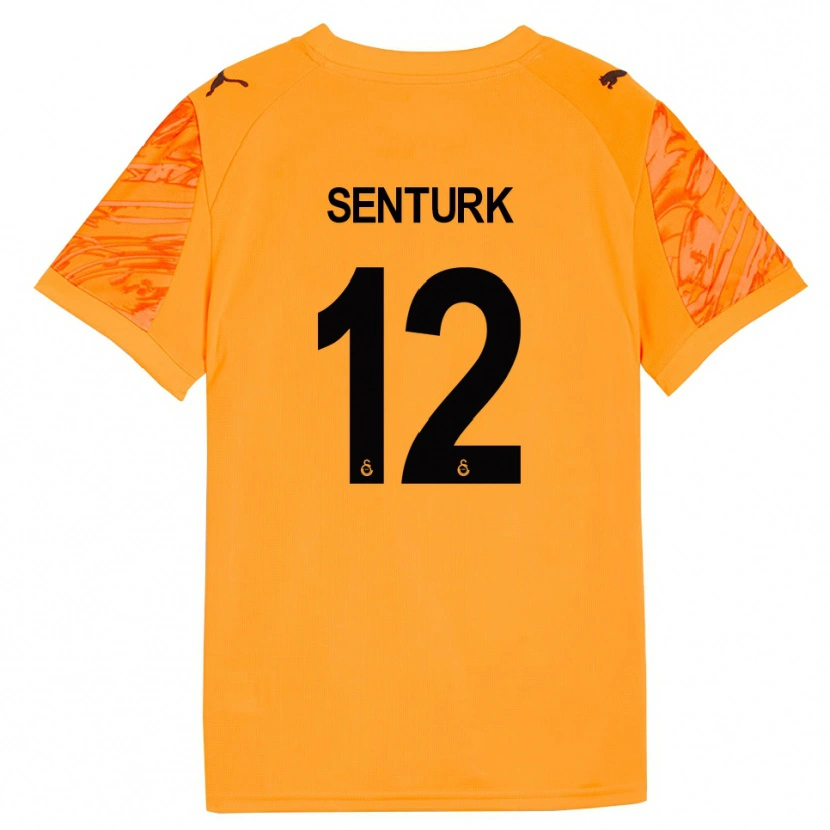 Danxen Børn Haktan Şentürk #12 Mørk Orange Sort Målmandstrøje 2025/26 Trøje T-shirt