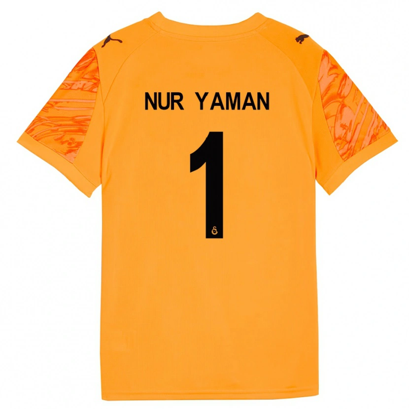 Danxen Børn Gamze Nur Yaman #1 Mørk Orange Sort Målmandstrøje 2025/26 Trøje T-shirt