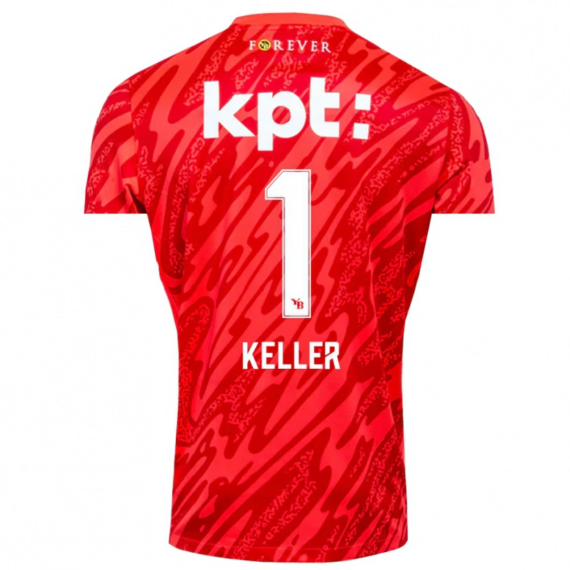 Danxen Børn Marvin Keller #1 Rød Hvid Målmandstrøje 2025/26 Trøje T-shirt