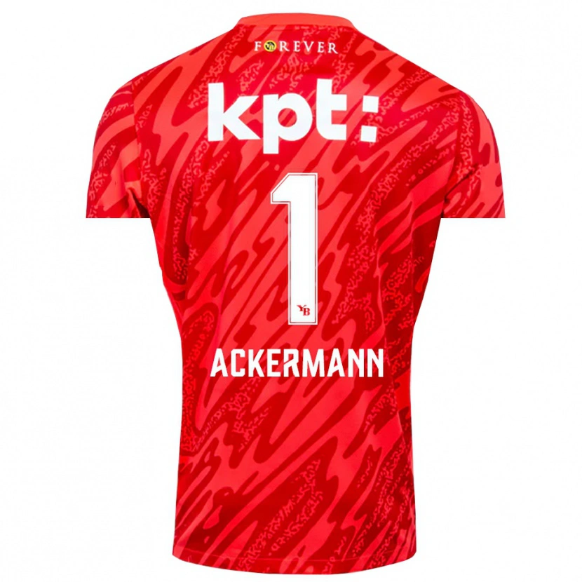 Danxen Børn Jara Ackermann #1 Rød Hvid Målmandstrøje 2025/26 Trøje T-shirt