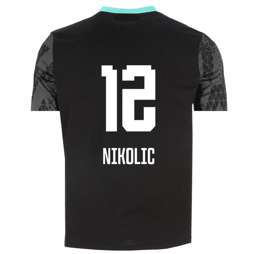 Danxen Børn Uros Nikolic #12 Dæmpet Grå Sort Målmandstrøje 2025/26 Trøje T-shirt