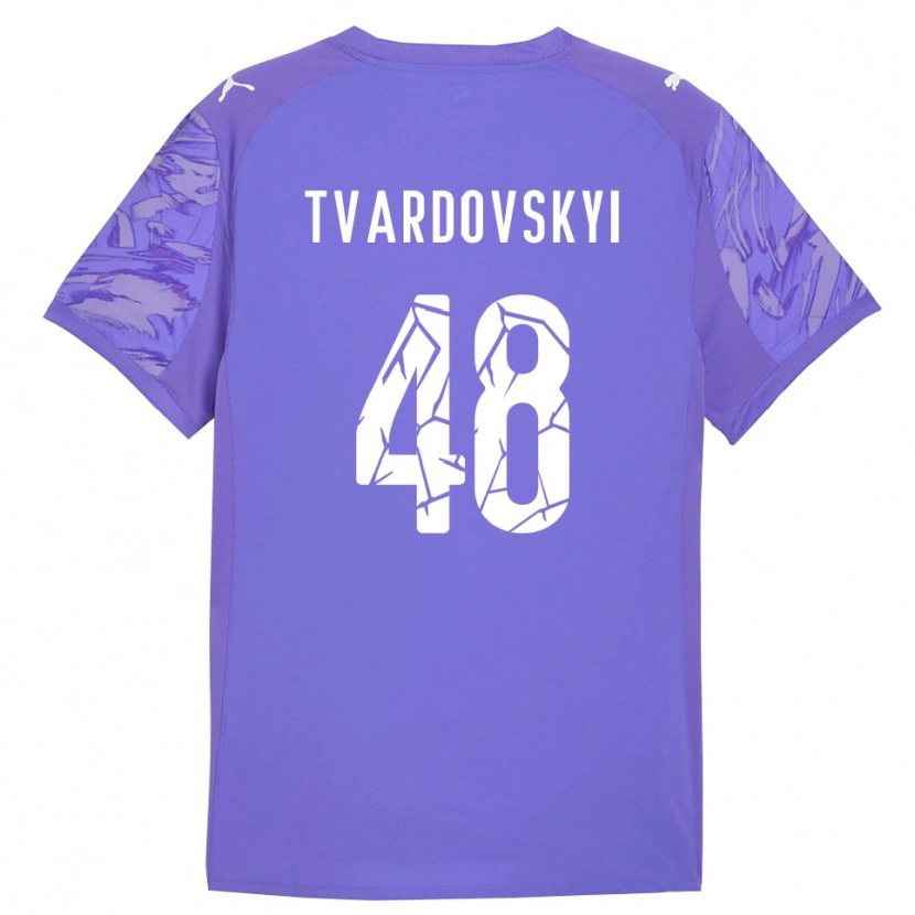 Danxen Børn Denys Tvardovskyi #48 Lilla Lilla Målmandstrøje 2025/26 Trøje T-shirt