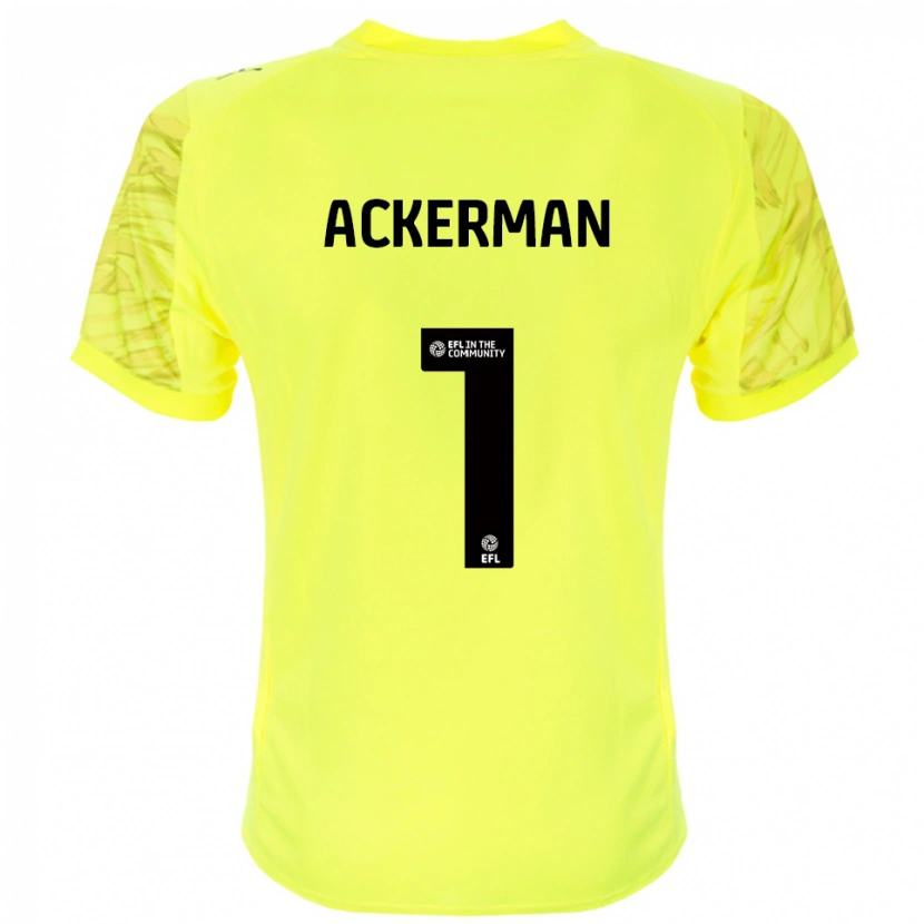 Danxen Børn Emily Ackerman #1 Gul Sort Målmandstrøje 2025/26 Trøje T-shirt