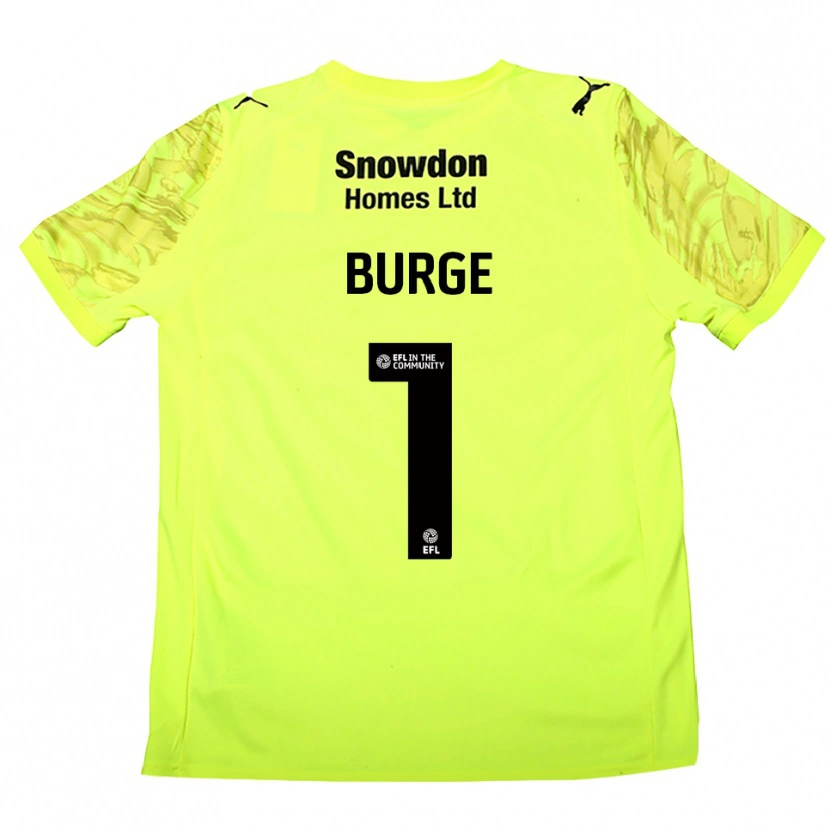 Danxen Børn Lee Burge #1 Fluorescerende Grøn Målmandstrøje 2025/26 Trøje T-shirt