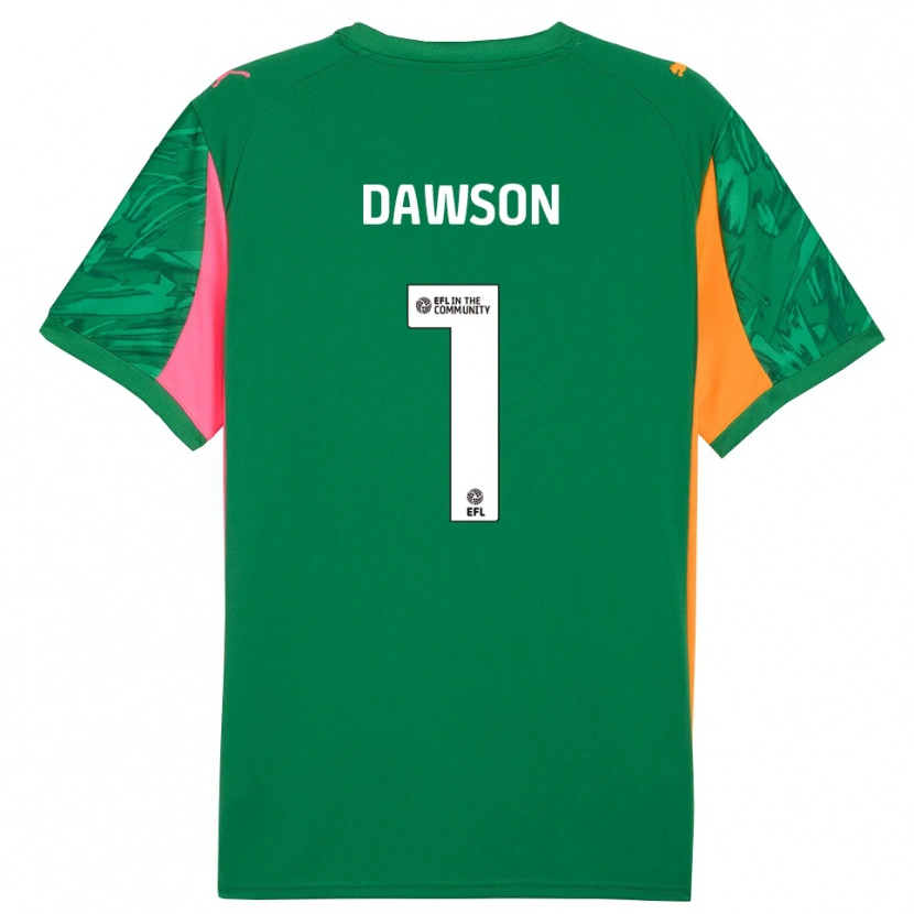 Danxen Børn Cameron Dawson #1 Grøn Orange Pink Målmandstrøje 2025/26 Trøje T-shirt