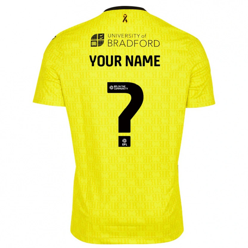 Danxen Børn Bradford City Gul Sort Målmandstrøje 2025/26 Trøje T-shirt