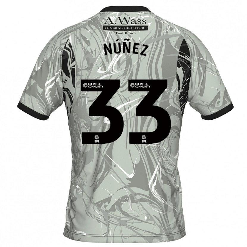 Danxen Børn Anthony Núñez #33 Lysegrå Sort Målmandstrøje 2025/26 Trøje T-shirt