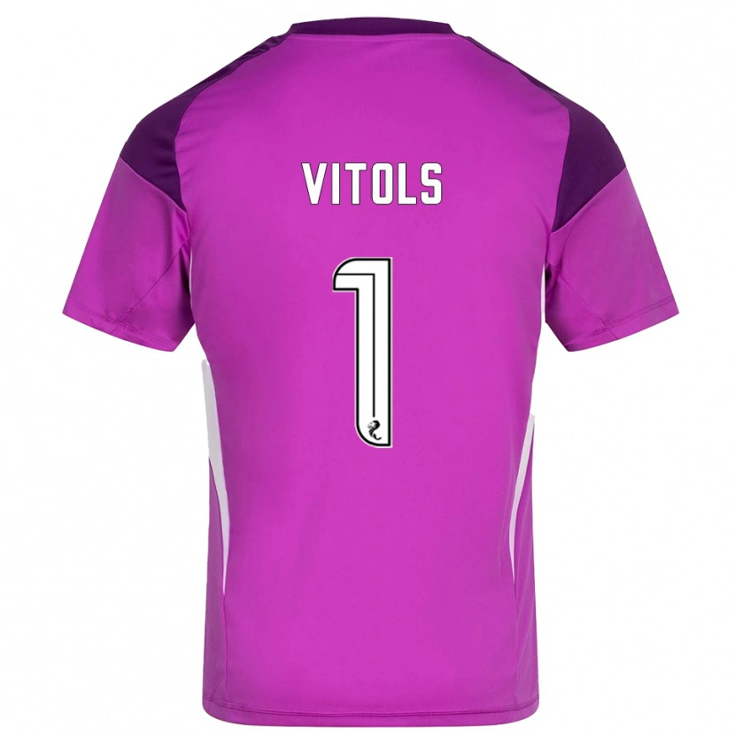 Danxen Børn Rodrigo Vitols #1 Lilla Magenta Målmandstrøje 2025/26 Trøje T-shirt
