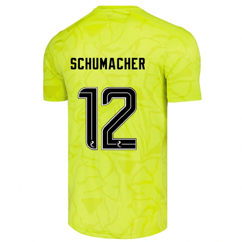 Danxen Børn Noa Schumacher #12 Gul Sort Målmandstrøje 2025/26 Trøje T-shirt