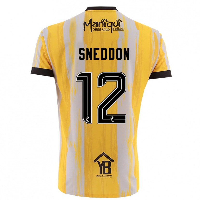 Danxen Børn Jamie Sneddon #12 Gul Sort Målmandstrøje 2025/26 Trøje T-shirt