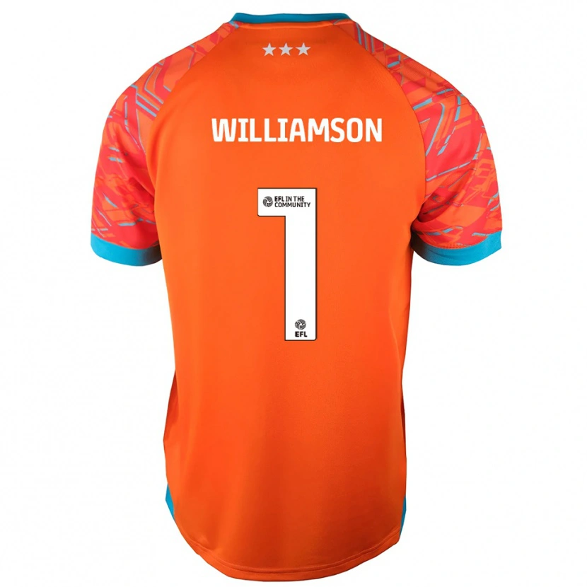 Danxen Børn Woody Williamson #1 Orange Hvid Målmandstrøje 2025/26 Trøje T-shirt