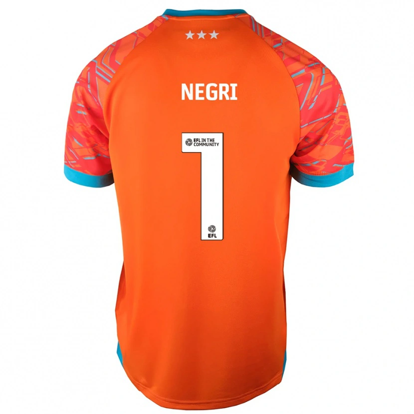 Danxen Børn Natalia Negri #1 Orange Hvid Målmandstrøje 2025/26 Trøje T-shirt