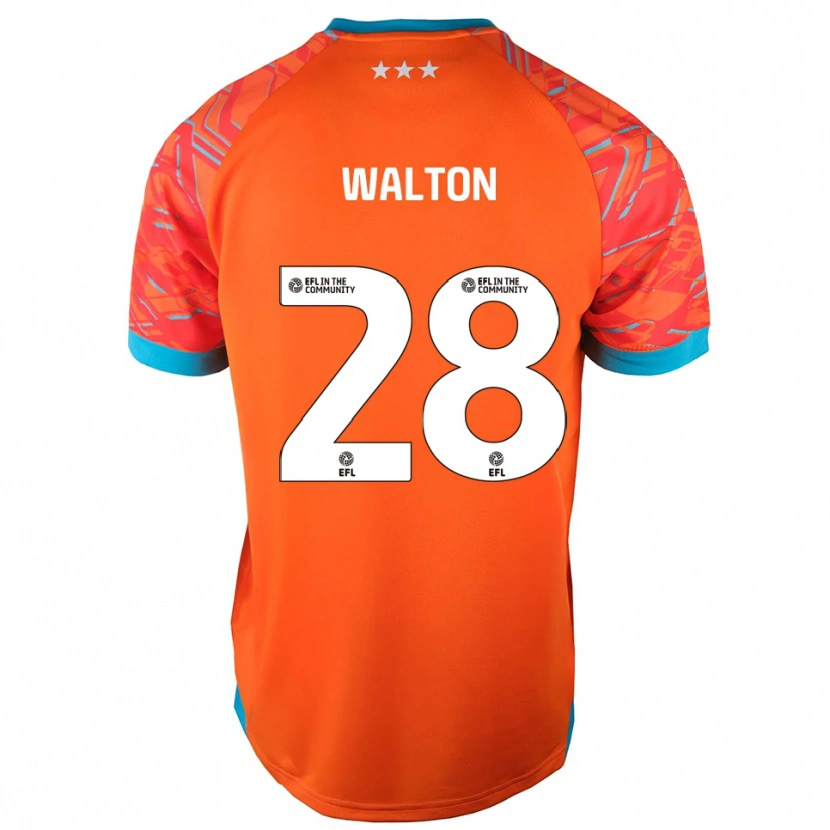 Danxen Børn Christian Walton #28 Orange Hvid Målmandstrøje 2025/26 Trøje T-shirt