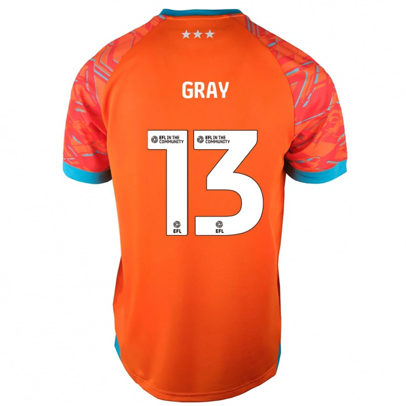 Danxen Børn Henry Gray #13 Orange Hvid Målmandstrøje 2025/26 Trøje T-shirt