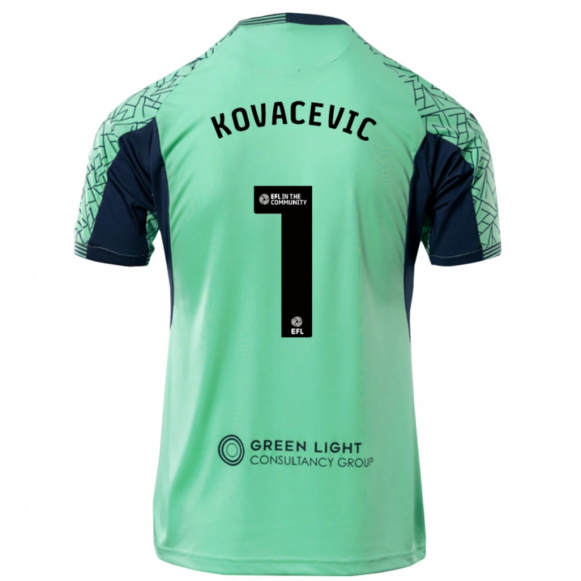 Danxen Børn Vladan Kovačević #1 Aqua Sort Målmandstrøje 2025/26 Trøje T-shirt