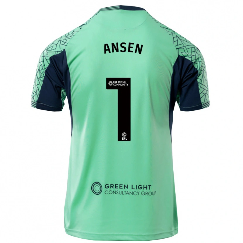 Danxen Børn Caleb Ansen #1 Aqua Sort Målmandstrøje 2025/26 Trøje T-shirt