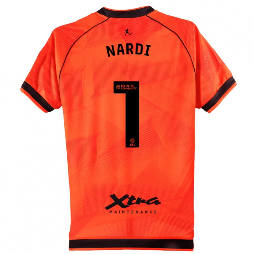 Danxen Børn Paul Nardi #1 Orange Sort Målmandstrøje 2025/26 Trøje T-shirt