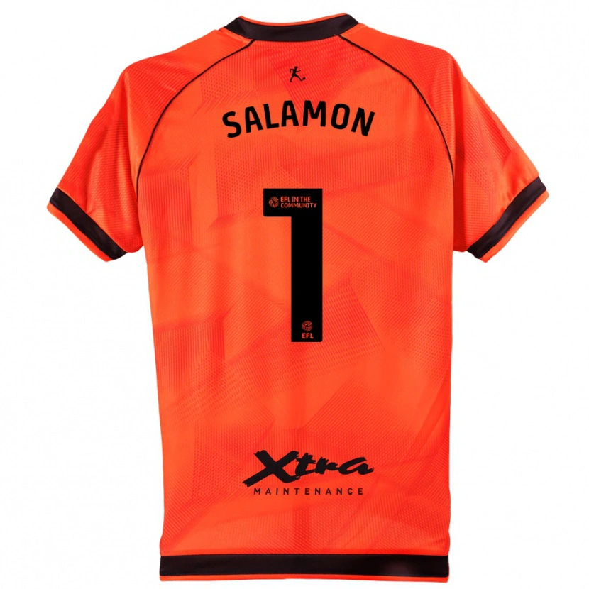 Danxen Børn Matteo Salamon #1 Orange Sort Målmandstrøje 2025/26 Trøje T-shirt
