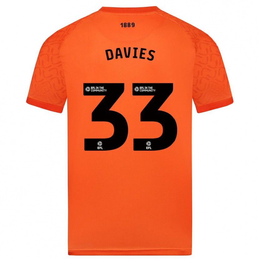Danxen Børn Bethan Davies #33 Orange Sort Målmandstrøje 2025/26 Trøje T-shirt