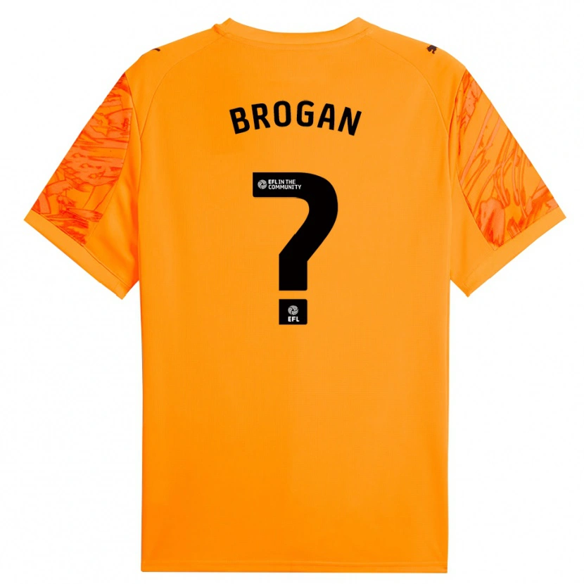 Danxen Børn Adam Brogan #0 Orange Sort Målmandstrøje 2025/26 Trøje T-shirt