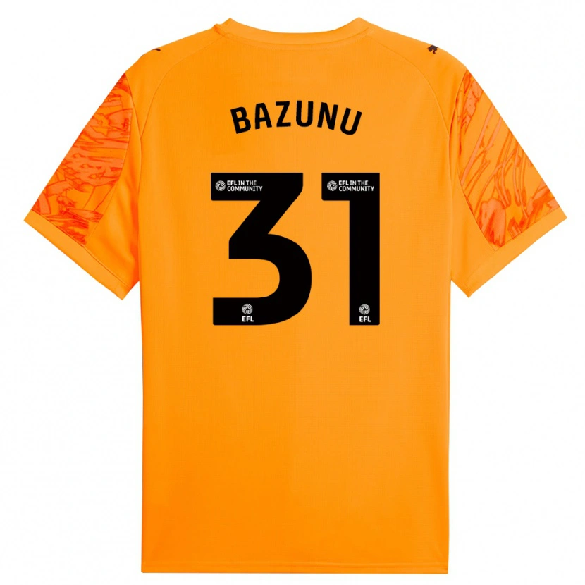 Danxen Børn Gavin Bazunu #31 Orange Sort Målmandstrøje 2025/26 Trøje T-shirt