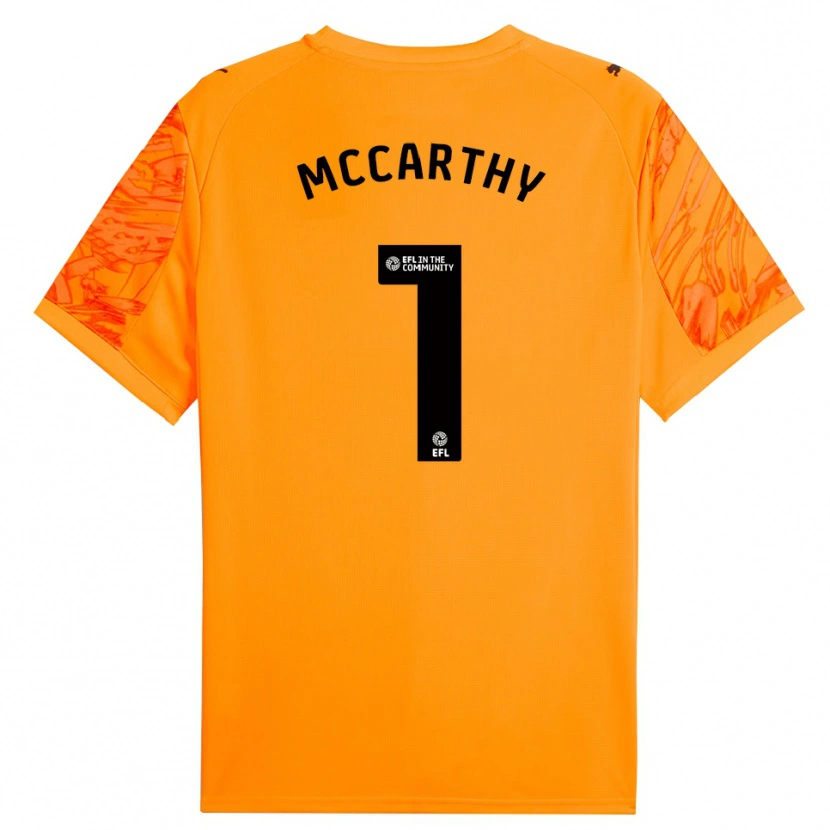Danxen Børn Alex McCarthy #1 Orange Sort Målmandstrøje 2025/26 Trøje T-shirt
