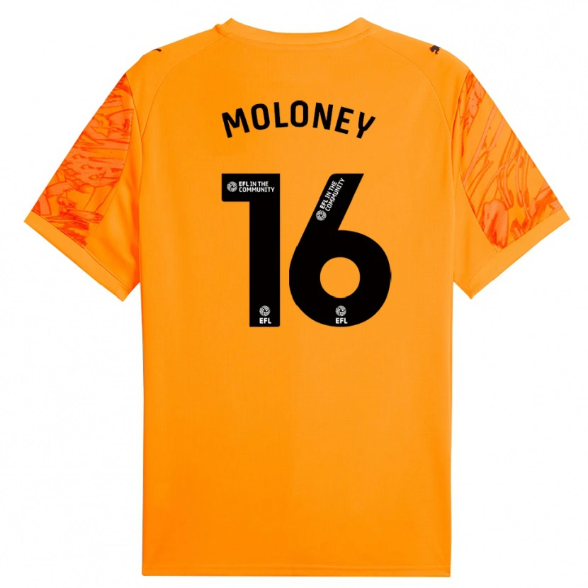 Danxen Børn George Moloney #16 Orange Sort Målmandstrøje 2025/26 Trøje T-shirt