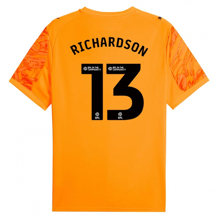 Danxen Børn Cale Richardson #13 Orange Sort Målmandstrøje 2025/26 Trøje T-shirt