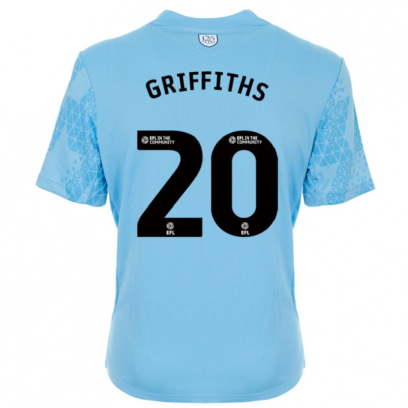 Danxen Børn Josh Griffiths #20 Skyblå Sort Målmandstrøje 2025/26 Trøje T-shirt