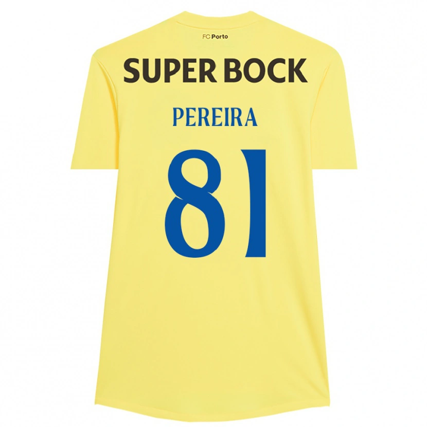 Danxen Børn Martim Pereira #81 Lysegul Sort Målmandstrøje 2025/26 Trøje T-shirt