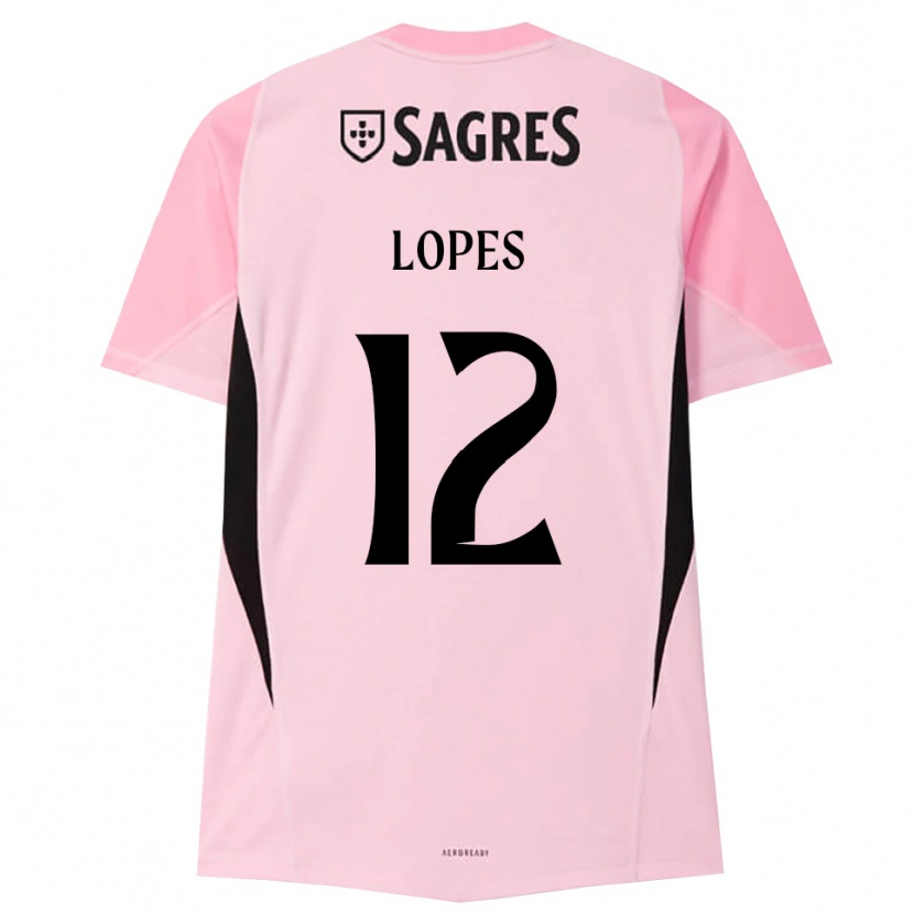 Danxen Børn Leonardo Lopes #12 Pink Sort Målmandstrøje 2025/26 Trøje T-shirt