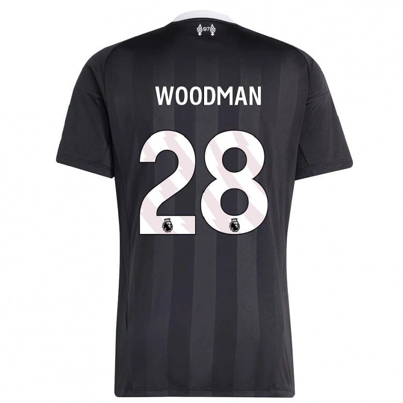 Danxen Børn Freddie Woodman #28 Sort Hvid Målmandstrøje 2025/26 Trøje T-shirt