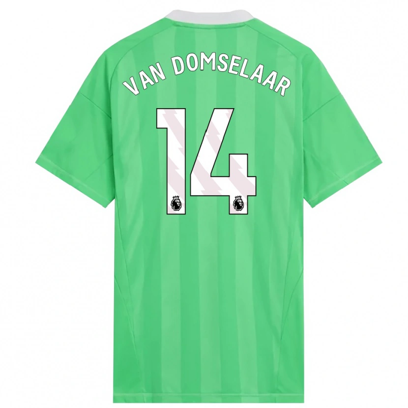 Danxen Børn Daphne Van Domselaar #14 Lysegrøn Hvid Målmandstrøje 2025/26 Trøje T-shirt