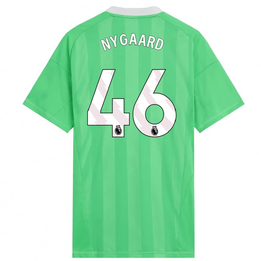 Danxen Børn Lucas Nygaard #46 Lysegrøn Hvid Målmandstrøje 2025/26 Trøje T-shirt