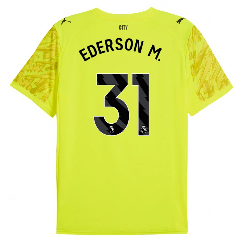 Danxen Børn Ederson #31 Gul Orange Sort Målmandstrøje 2025/26 Trøje T-shirt