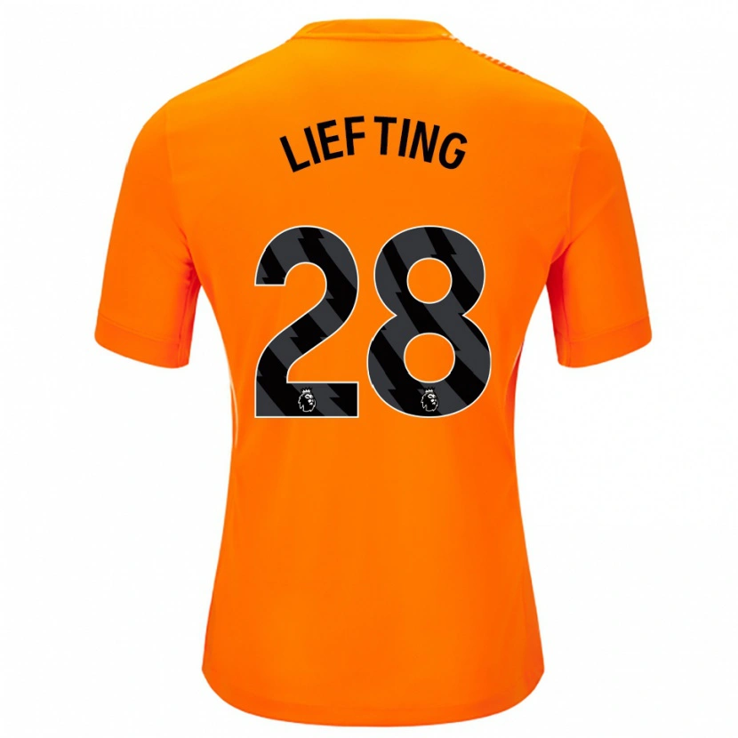 Danxen Børn Femke Liefting #28 Orange Sort Målmandstrøje 2025/26 Trøje T-shirt
