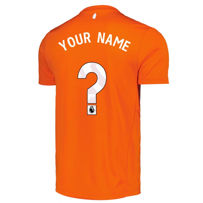 Danxen Børn Everton FC Orange Sort Målmandstrøje 2025/26 Trøje T-shirt