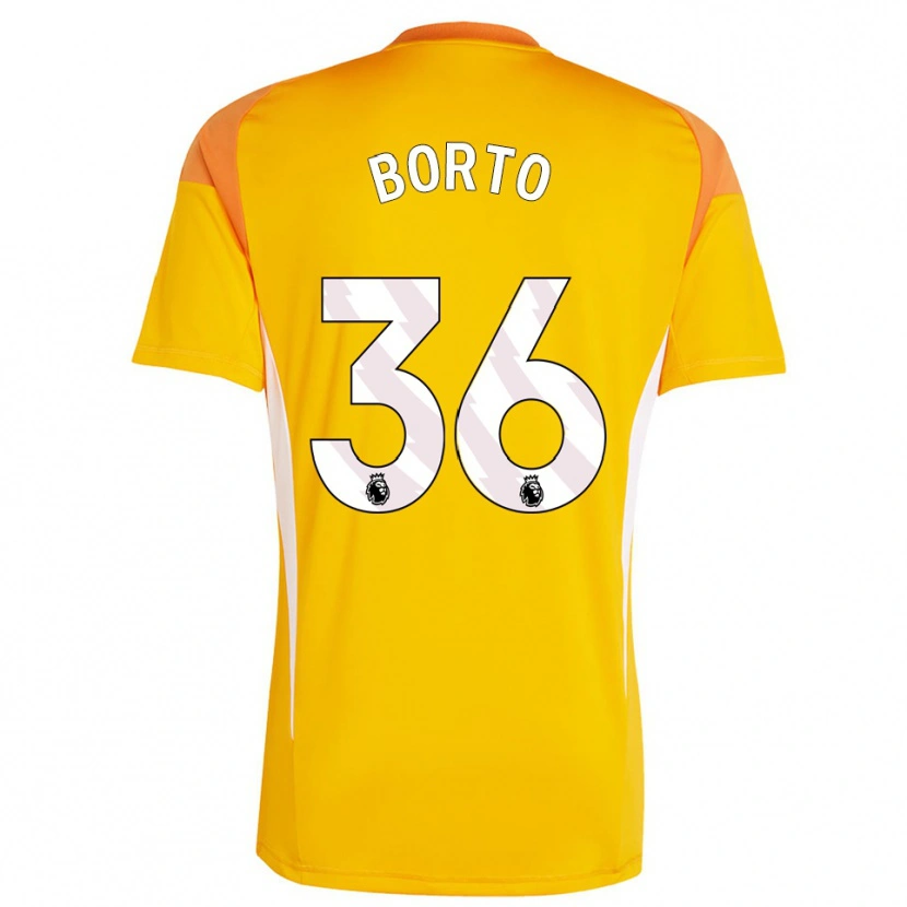 Danxen Børn Alex Borto #36 Orange Hvid Målmandstrøje 2025/26 Trøje T-shirt