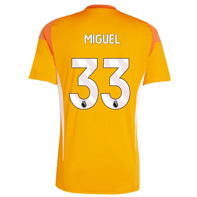 Danxen Børn Carlos Miguel #33 Orange Hvid Målmandstrøje 2025/26 Trøje T-shirt