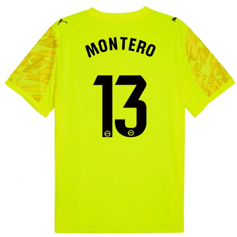 Danxen Børn Rubén Montero #13 Gul Sort Målmandstrøje 2025/26 Trøje T-shirt