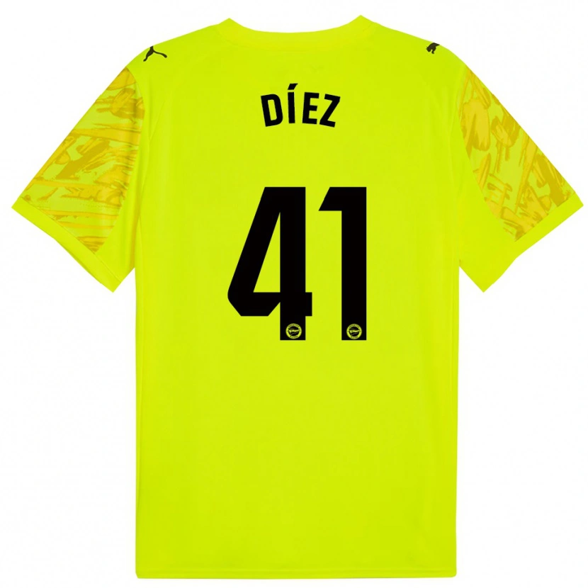 Danxen Børn Victor Díez #41 Gul Sort Målmandstrøje 2025/26 Trøje T-shirt