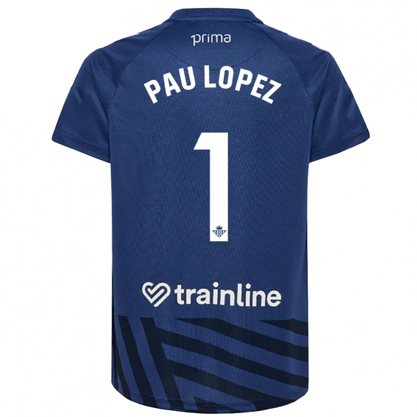 Danxen Børn Pau López #1 Kongeblå Hvid Målmandstrøje 2025/26 Trøje T-shirt