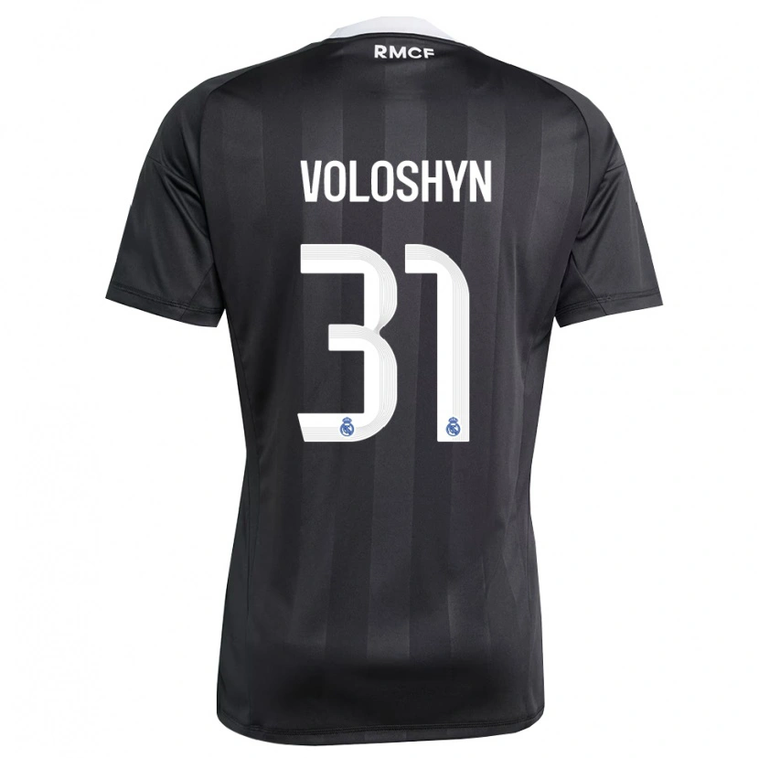 Danxen Børn Ilya Voloshyn #31 Sort Hvid Målmandstrøje 2025/26 Trøje T-shirt