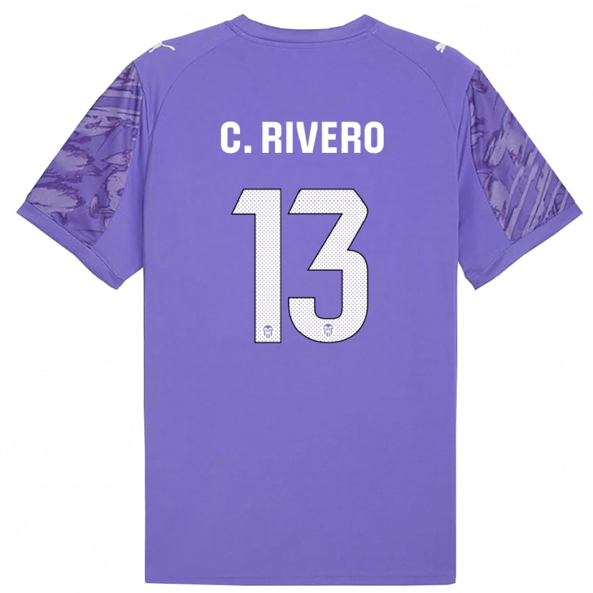 Danxen Børn Cristian Rivero #13 Lilla Hvid Målmandstrøje 2025/26 Trøje T-shirt