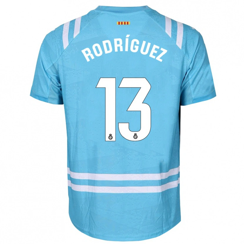 Danxen Børn Joel Rodríguez #13 Lyseblå Hvid Målmandstrøje 2025/26 Trøje T-shirt