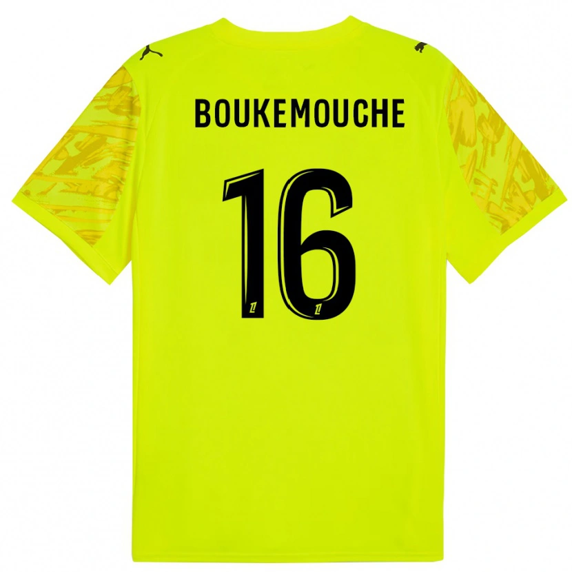 Danxen Børn Amine Boukemouche #16 Fluorescerende Grøn Sort Målmandstrøje 2025/26 Trøje T-shirt