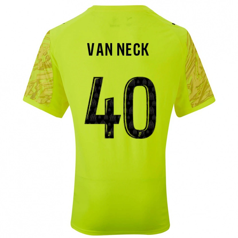 Danxen Børn Jelle Van Neck #40 Fluorescerende Grøn Sort Målmandstrøje 2025/26 Trøje T-shirt