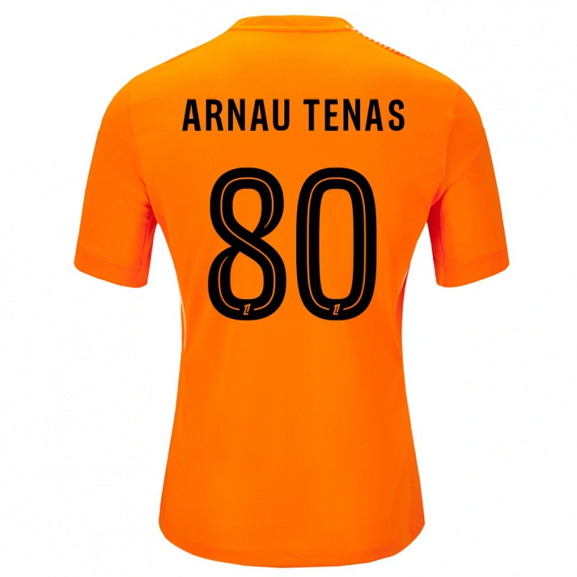 Danxen Børn Arnau Tenas #80 Orange Sort Målmandstrøje 2025/26 Trøje T-shirt