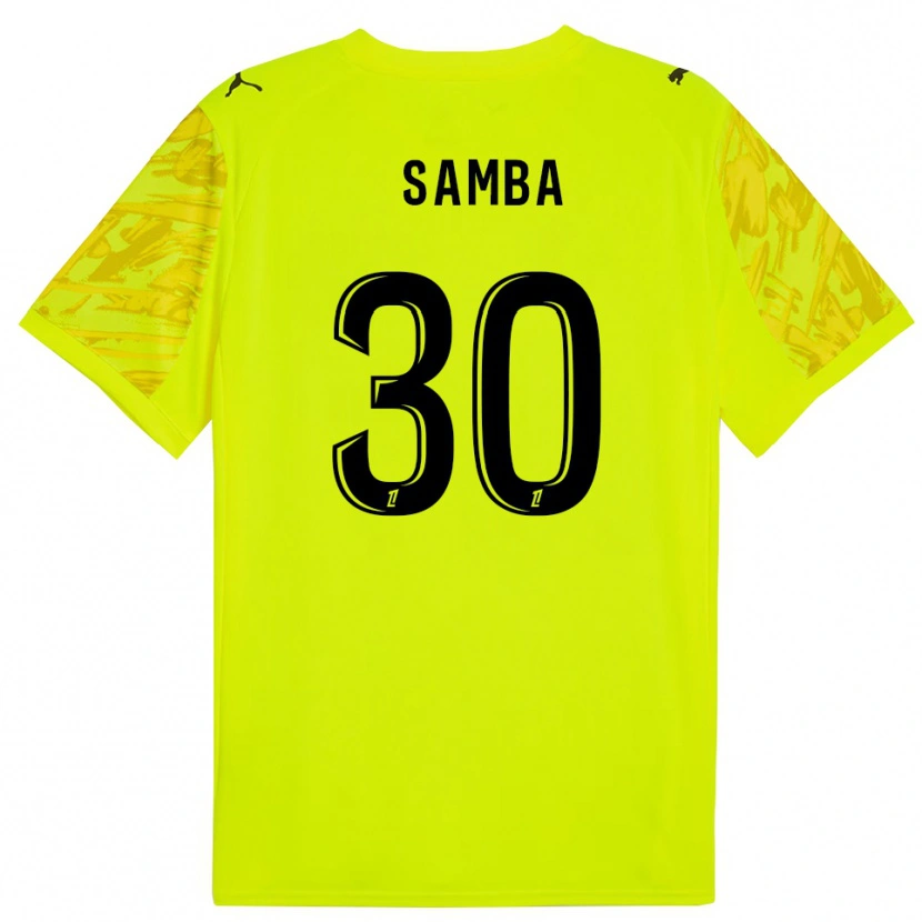 Danxen Børn Brice Samba #30 Fluorescerende Grøn Gul Målmandstrøje 2025/26 Trøje T-shirt